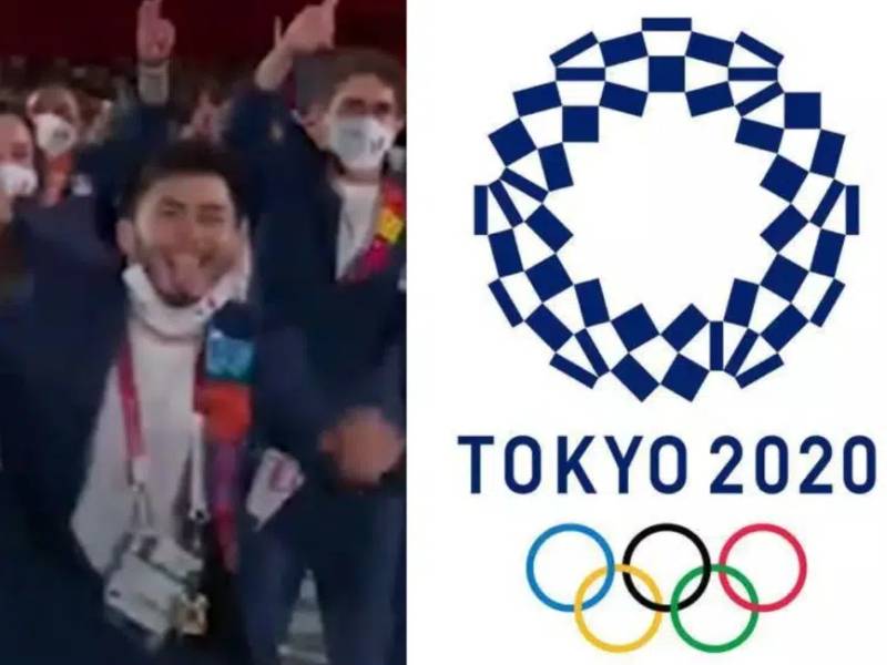 Atleta mexicano se quita la mascarilla en plena inauguración de Tokio 2020
